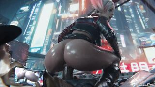 Harley Quinn Squatting Dick in Reverse