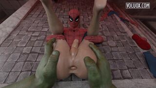 Hulk Rimming & Filling Spidey (Marvel Porn Animation)