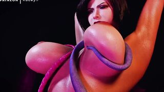 3D Asian Brunette Ada Groped & Fucked by Tentacles