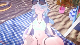 Furina Having Sex on a Beach (Genshin Impact)