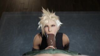 Cloud’s Mouth Stretches Around that Cock