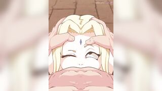 Blonde Anime Cartoon Babe gets Her Throat Fucked Extremely Rough (Throatpie)