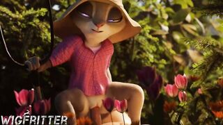 3D Cartoon Rabbit Judy Bouncing on Cock in Cowgirl Position