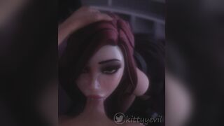 Redhead Miss Fortune POV blowjob