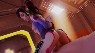 Tied Up D.Va Pretending to not Enjoy BDSM