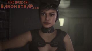 Catwoman using Powergirl's Body Brutally (BDSM lesbian 3D animation) [Baronstrap]