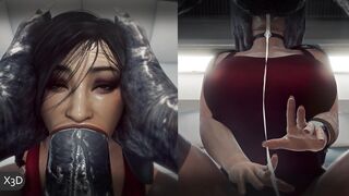 Mr X shooting his load in Ada's Throat [X3D]