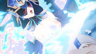 Mirror Maiden Riding Traveler Aether Hard (Genshin Impact XXX) [Haruya3D]