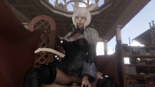 Y’shtola Rhul Undressing while Riding