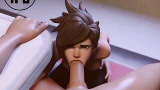 Tracer Blowjob at the Dinner