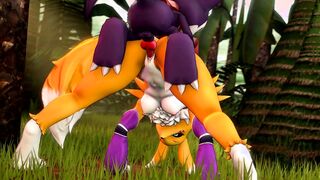 Impmon shows Renamon who's the real boss