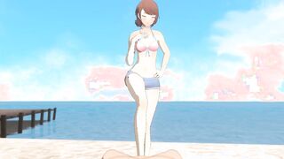 POV: Having Sex with Yukari Takeba on the Beach (Persona Anime)
