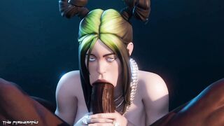 Bad Girl Billie Eilish Sucking Dig Black Dick (3D Cartoon Animation)