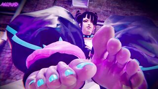 Juri Han Foot Fetish in the Face - 3D Toe-curling Porn Animation