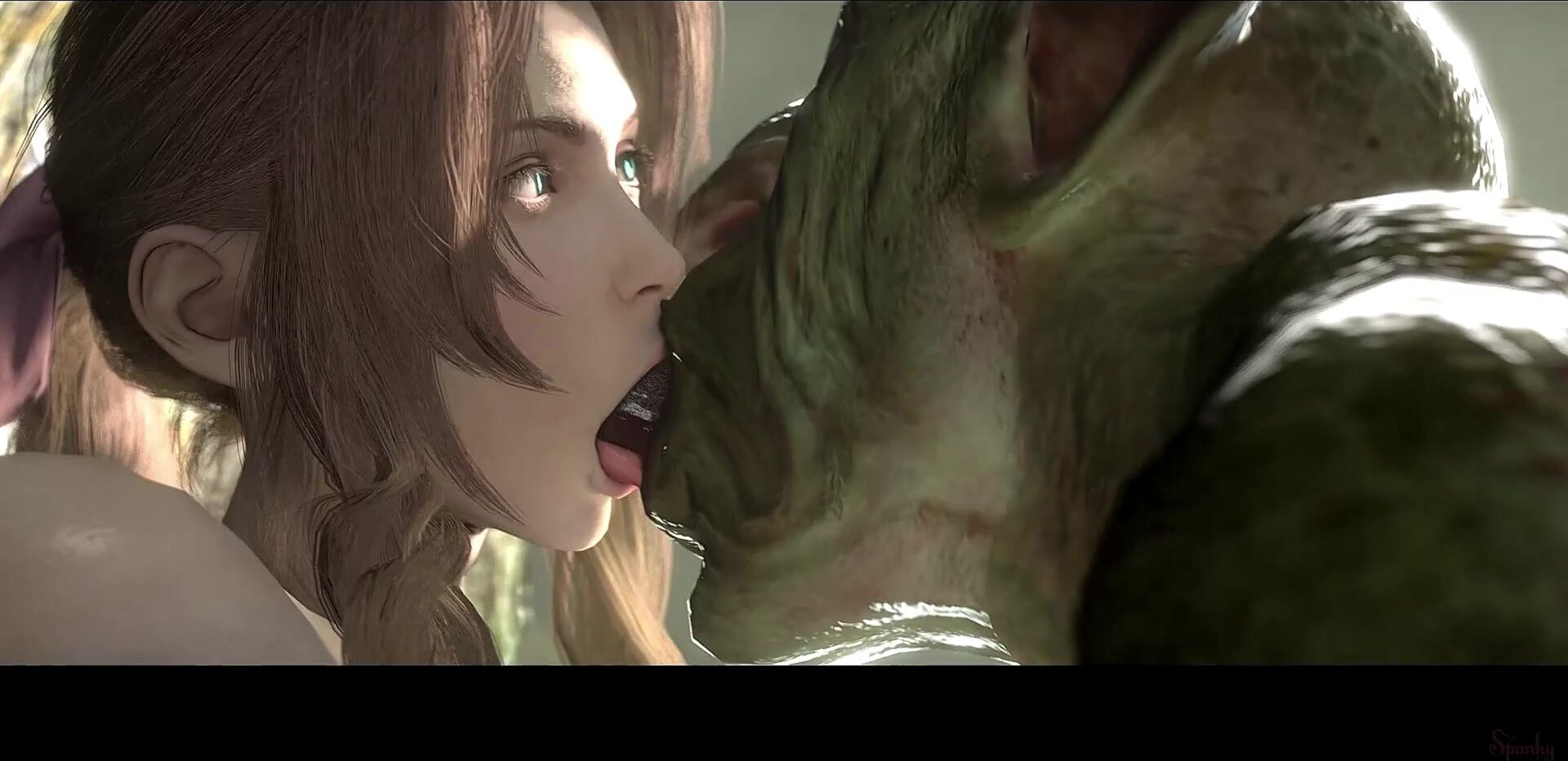 Animated Female Aerith Gainsborough x Bizzare 3D Goblin (Monster Creature  Porn)