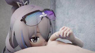 Honkai Star Rail Silver Wolf Having Sex in Public Toilet (3D Hentai Internal View Creampie)