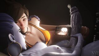 Futanari Widowmaker Reaching Orgasm Watching 3D Porn [Nyl2]