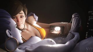 Futanari Widowmaker Reaching Orgasm Watching 3D Porn [Nyl2]