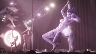 Thick 3D Futanari Stripper Widow Swingin' Her Massive Balls & Dick in The Club