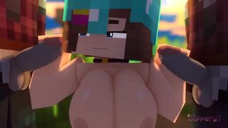 Minecraft Pillagers Teaming Up for Jenny Belle in 3D Hentai Animation