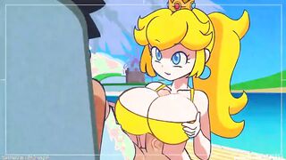 Princess Peach Adventures on Isle Delfino - Mario Cartoon Porn Animation