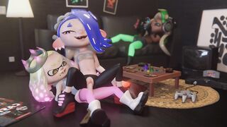 Shiver Riding Pearl while Marina Casually Games (Splatoon Cartoon Porn Animation)
