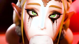 Zelda Princess Gets Her Mascara Ruined (Cum Out of Nose)