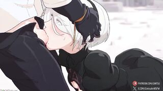 2B Swirling Her Tongue Around Adam's Aroused Cock