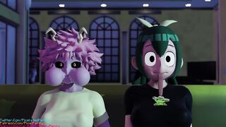 Tsu & Mina Throatpie Inflation - My Hero Academia 3D Hentai Anime