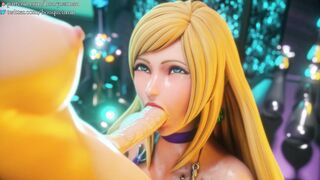 King of Fighters B. Jenet Swallowing Futa Cum (Throatpie)