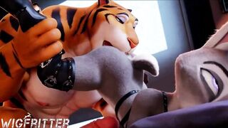 3D Tiger Spreading Bunny Judy and Filling Up Her Deeply then Eats Ass