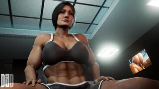 Futa Wonder Woman Fucking Power Girl at the Gym