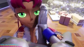 3D Cartoon Animated Dickgirls - Starfire & Raven Futanari XXX Compilation