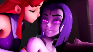 3D Cartoon Animated Dickgirls - Starfire & Raven Futanari XXX Compilation