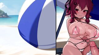 Busty Petite Cartoon Succubus Goat Chan Ass Fucked at The Beach (Belly Inflation)