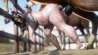 3D Video Game Female Characters Fucked Super Extreme Deep by Horse Cocks