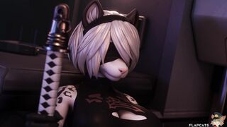 Furry Yorha Practicing Her Paw Finnese