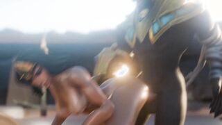 Sivir Having a Heated Encounter with Nasus