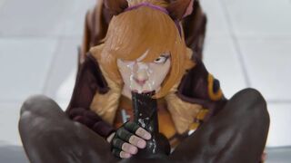 Squirrel Girl Sucking Black Cock with Nut on Her Face