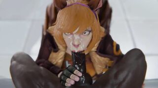 Squirrel Girl Sucking Black Cock with Nut on Her Face